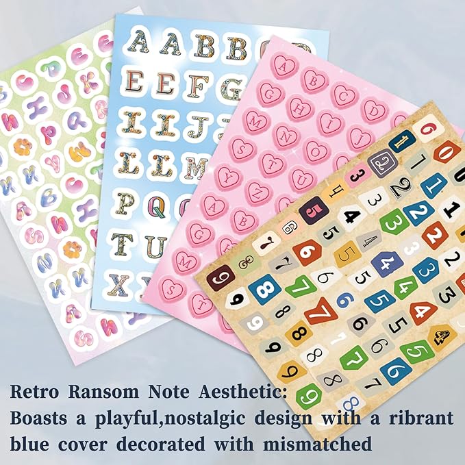 1200+ Pcs Alphabet & Number Letter Stickers for Scrapbooking & Journaling, Vinyl Adhesive Sticker Letters for Scrapbook Supplies, DIY Crafts, Decorative Projects & Personalization