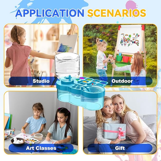 New Paint Brush Cleaner Tool,Brush Rinser Cup Painting Running Water Circulation Art Supplies for Acrylic,Watercolor and Water Based Creative Gift for Adult Artist Beginners Kids