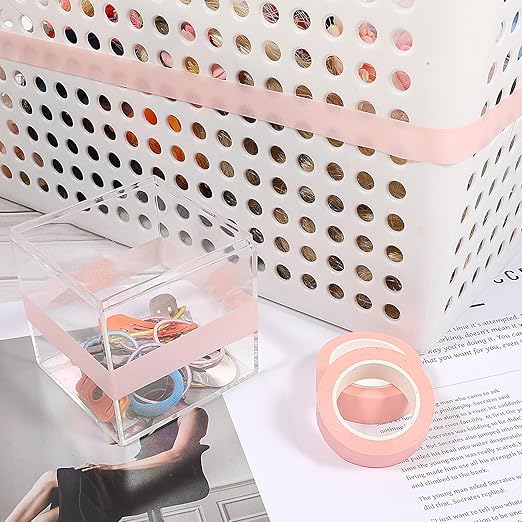 2 Rolls Pink Washi Tape 32 Ft Pastel Washi Tape Decorative Masking Tapes Self-Adhesive Duct Craft Tapes for Packaging Decor Journals Scrapbooks Planners DIY Gift