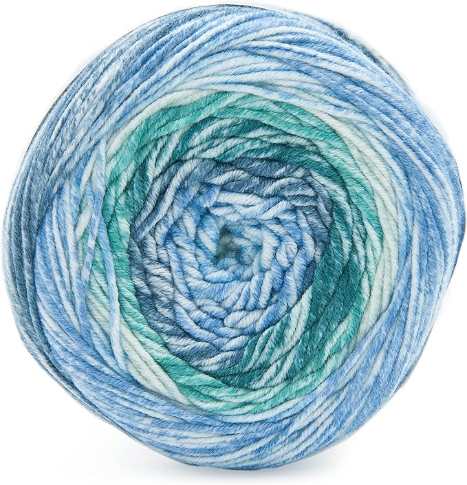 Lion Brand Yarn, Mandala Ombré Variegated Yarn for Crocheting, Knitting, and Crafts, Mantra, 3 Pack, Soft, Acrylic Fiber for Cozy Blankets, Worsted Weight Sweaters and Colorful Shawls