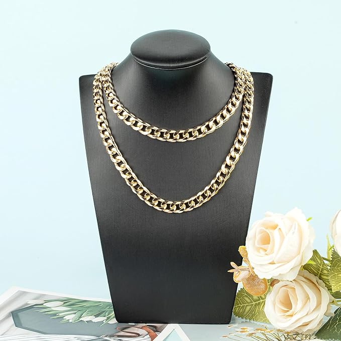 YOUBEIYEE 5 Meters Aluminum Chain for Jewelry Making Thick Gold Plated Cuban Necklace Bracelet Chain Men and Women Hip-pop Jewelry Making Supplies