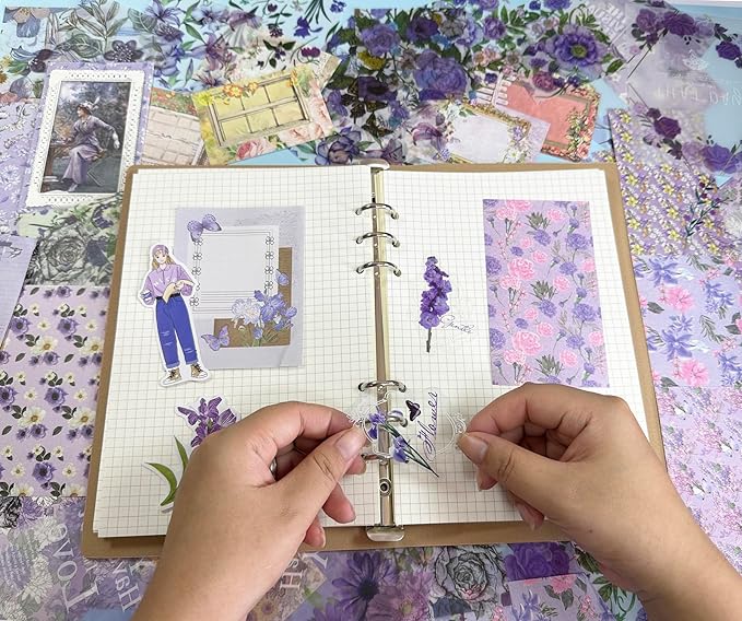 Scrapbooking Supplies Kit, Vintage Junk Journal Supplies Aesthetic Journaling Kit for Bullet Scrapbooking, Stationery, Planner, DIY Craft Journal Supplies for Teen Girls Adults Women, 354pcs