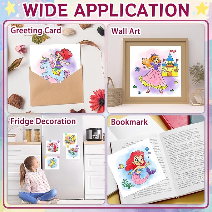SOCOLER Paint with Water Coloring Books for Kids,Unicorn Theme Mess Free Watercolor Painting Papers Sets for Toddlers,Water Color Paint Kit,Art Craft Birthday Gift for Ages 1-3, 4-8