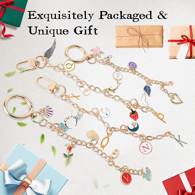 SUTROMA Lip Gloss Charm Keychain Kit - 776pcs Bag Charm Kit with 228 Charms 20 Keychain Clips 60 Extender Chains & Jewelry Plier - DIY Jewelry Making Supplies for Keychains and Purse Charms