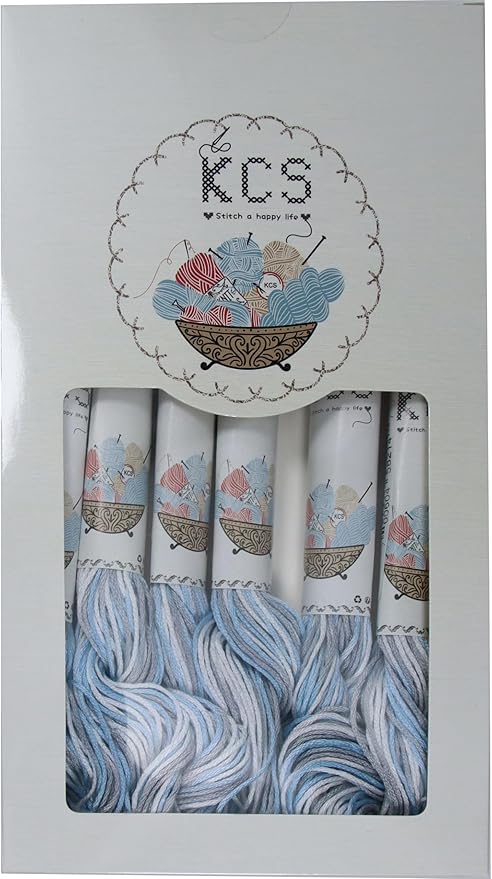 KCS Big skeins of 25 Meters Size 25 Color Variegated Cross Stitch Stranded Threads,6 skeins,4010