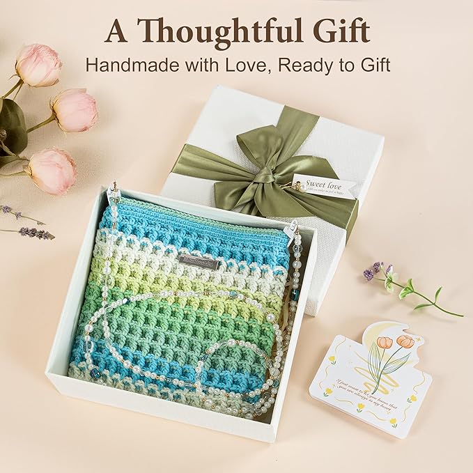 CrochEaze Crochet Kit for Beginners, Crochet Tote Bag Set with Step-by-Step Video Tutorials, Including Gradient Color Yarn, Crochet Hook, Heart-Shaped Bag Strap (Pouch-Yellow)