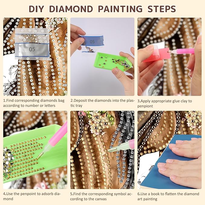 SENQAO Horse Hanging Diamond Art Painting Kits for Adults Beginners, 5D Special Shape Diamond Art Kits, Flower Crystal Rhinestones Diamond Gem Art Painting for Home Garden Wall Decor