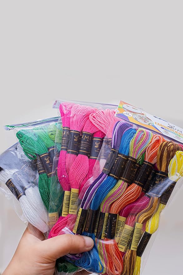 12 Pieces | Premium Embroidery Thread | 100% Egyptian Cotton Premium Skeins | Cross Stitch Embroidery Floss | Oeko TEX Certified Stranded Cotton (Green Tones)