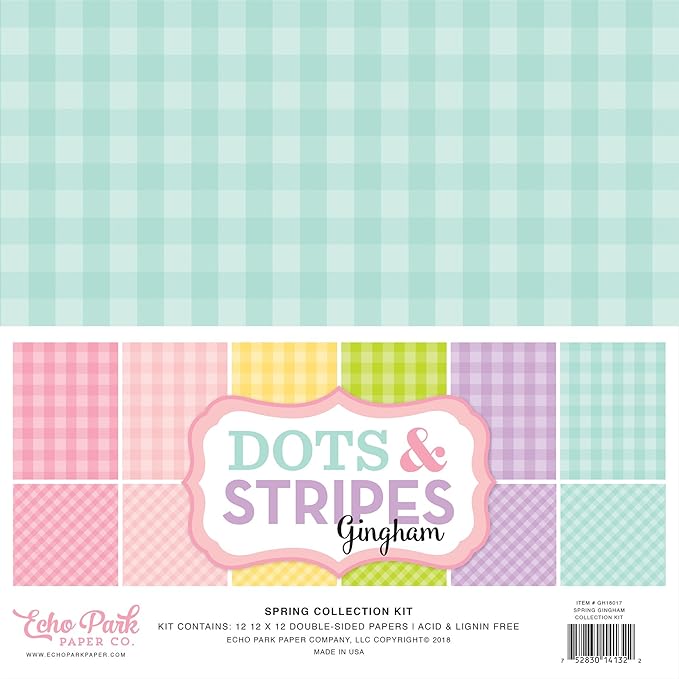 Echo Park Paper Company Spring Gingham Collection Kit 12-x-12-Inch