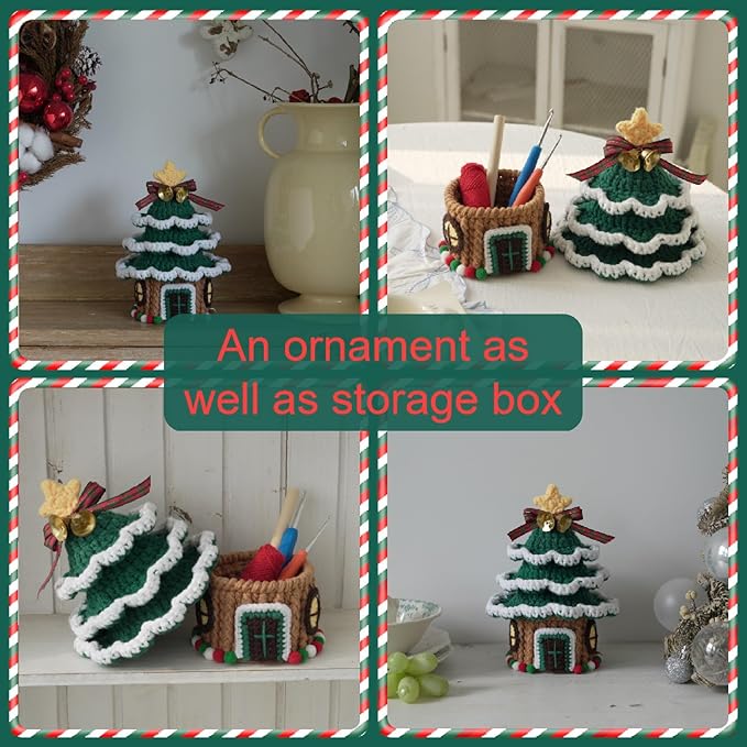 Crochet Set - Beginner Friendly Crochet Set with Step-by-Step Teaching Videos and Crochet Pattern Manuals (Christmas Tree)