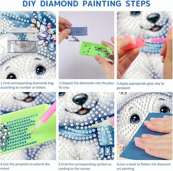 SENQAO Bear Diamond Art Hanging Kits for Adults Kids, Christmas Diamond Art Suncatchers, 5D Special Shape Diamond Painting Pendant Window Ornament Gifts for Home Garden Door Wall Decor