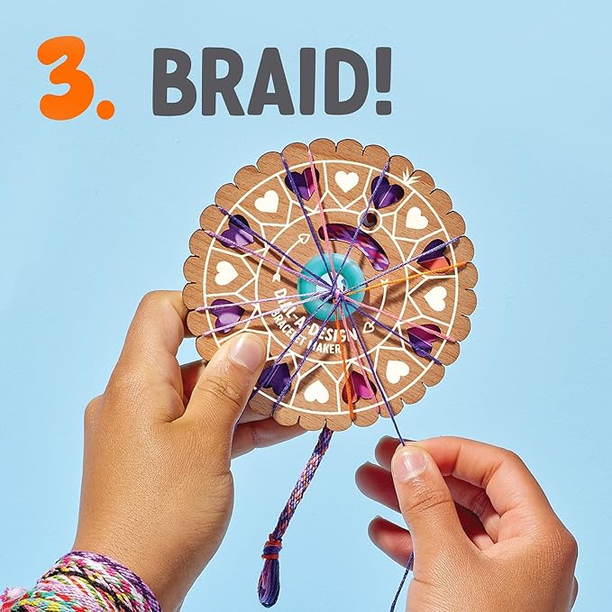 Bright Stripes Dial-A-Design Bracelet Maker – DIY Jewelry Craft Kit for Kids with Patterns, Floss & Gift Tags | Ideal for Birthdays | Creative Screen-Free Activity for Girls & Teens