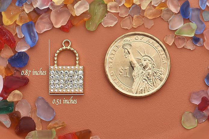 Pack of 20 Rhinestone Charms Gold Plated Pendants Pave Crystal Accessories for Necklace Bracelet Jewelry Making DIY Crafting