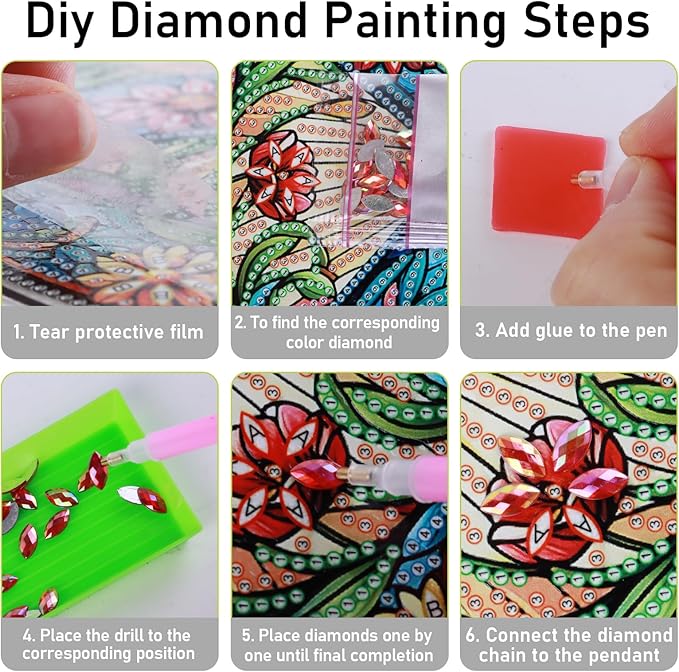 NQRSBUI DIY Hanging Diamond Art Kits for Adults, Eagle Double Sided Diamond Art Painting Suncatchers Pendants, Crystal Gem Craft Painting Kit for Home Garden Wall Decor Gift (Eagle2)