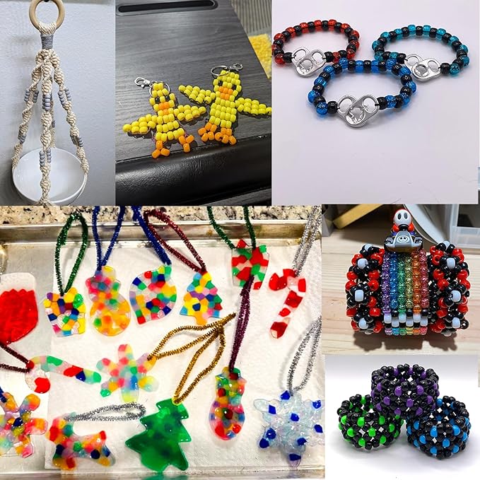 Gxueshan 4500 Pcs Acrylic Pony Beads Bulk Large Hole Plastic White Green Gold Red Black Blue Pink 24 Assorted Colors Kandi Hair Beads for Crafts Friendship Bracelet Jewelry Making Kit Set (4500)