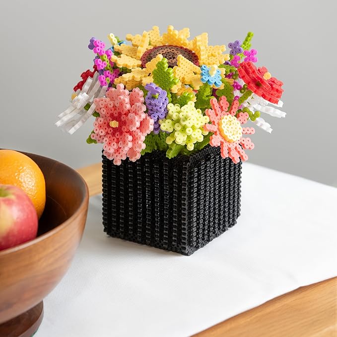 Perler 80-57239 Wildflower Bouquet 3D Fused Bead Craft Activity Kit, Multicolor, 8007 Pieces