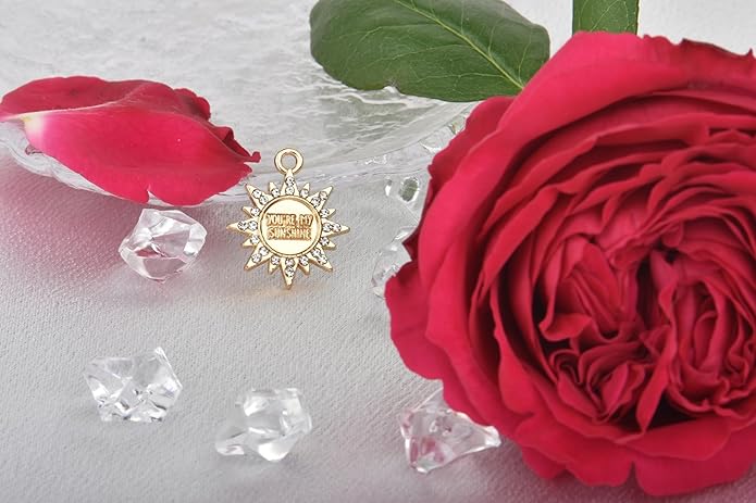 Pack of 20 Rhinestone Charms Gold Plated Pendants Pave Crystal Accessories for Necklace Bracelet Jewelry Making DIY Crafting