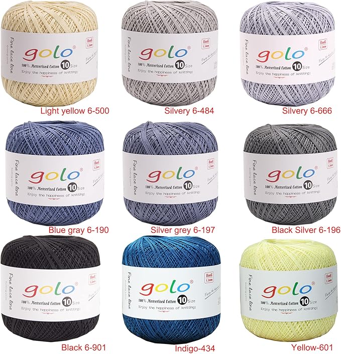 golo Crochet Thread Size 10 Cotton Yarn for Tatting Lace Thread 603