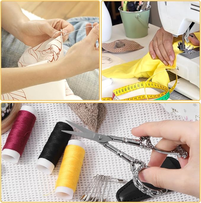 2PCS Crochet Scissors Vintage Embroidery Scissor with Cover Small Scissors for Sewing Cross Stitch Embroidery DIY Arts Crafts Tools