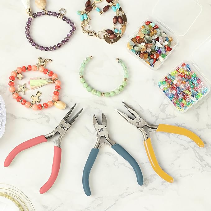 Mr. Pen - Jewelry Making Kit, Pliers 3 Pack (Mini, Chain Nose, Earring)