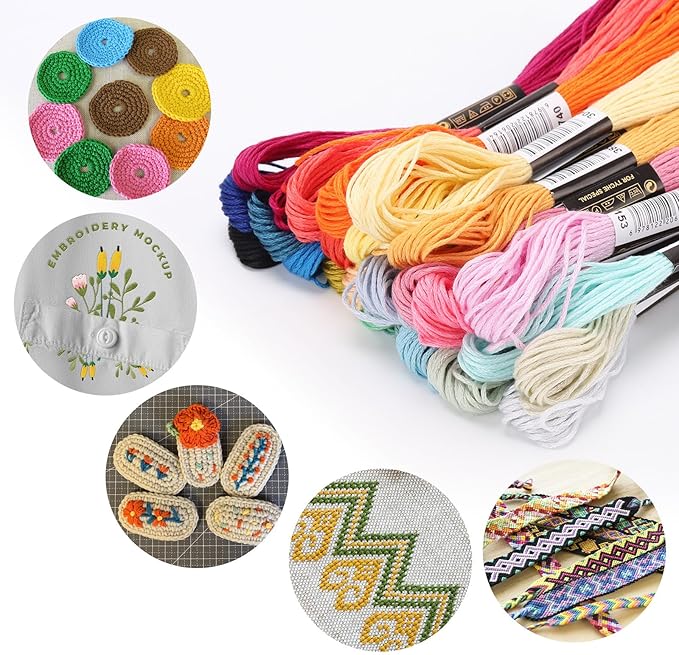300 Colors Embroidery Floss Kit - Premium Friendship Bracelet String and Yarn for Crafts, Durable Embroidery Thread for DIY Projects