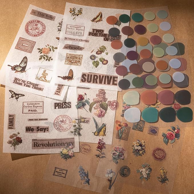 YagCu Scrapbook Kit for Beginners, Aesthetic Junk Journal Supplies, Scrapbooking and Journaling Materials, Bullet Journals Stationery, Planner DIY Arts Craft, Women Adults