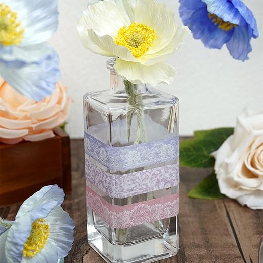 YUBBAEX 12 Rolls Lace Patterns Washi Tape Set Vintage Arts Masking Tape Floral Decorative for DIY Crafts, Bullet Journal Supplies, Planners, Scrapbook, Card/Gift Wrapping