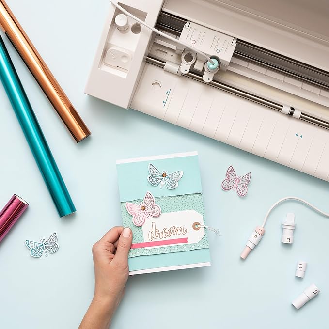 We R Memory Keepers, Foil Quill Starter Kit, Includes 3 Pens, 4 Adaptors, 3 Foil Rolls, 1 Washi Tape Roll, 1 Protective Plate, Compatible with Most Die Cutting Machines, Create Foil Transfer Projects
