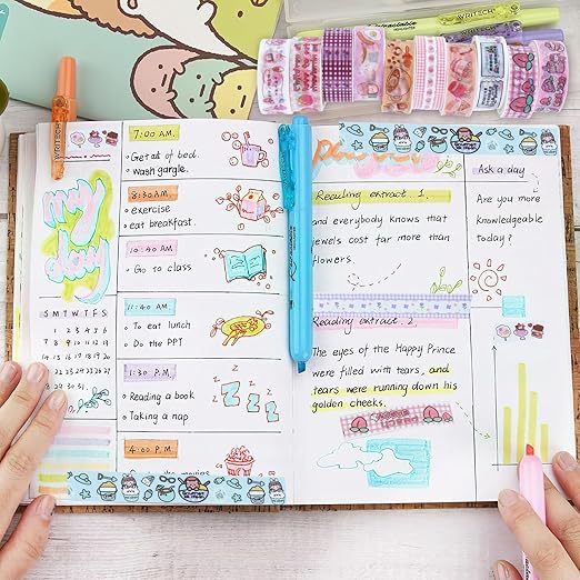 60 Rolls Cute Washi Tape Set,15 mm Wide Colorful Decorative Tape,Cute Creative Washi Tapes,Scrapbook Supplies Kit,for and DIY Crafts,Gift Wrapping,Holiday Party Decorations(Each Rolls 2.18 Yards)