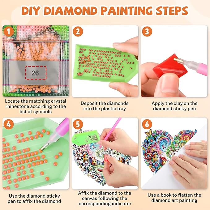 Masendp Abstract Landscape Diamond Painting Double-Sided Wall Hanging Set, DIY Irregular Shaped Rhinestone Window Decoration Set, Suitable for Home and Garden Wall Decoration Gifts