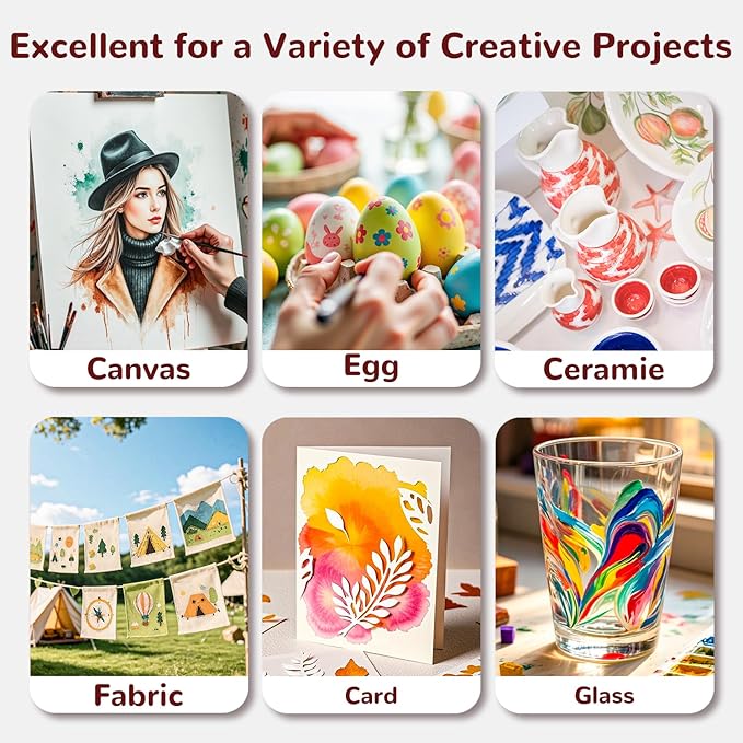 watercolor paint set with 100 rich colors,professional travel art kit with 7 brushes, 8 papers, palette & accessories,includes metallic & fluorescent paints,art supplies for artists, adults & hobbyists (50 unique colors)