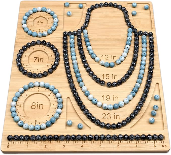 Petoysoso Bead Boards for Jewelry Making, Bamboo Beading Board for Necklace & Bracelet,Jewelry Making Supplies,Bead Tray Supplies DIY