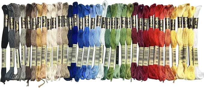 DMC Home Decor Embroidery Floss Set, Cotton Thread Kit Assortmant Pack Bundle with Hand Embroidery Needle Size 3/9 and Threads of DMC Cyclamen Pink/Light Grape. Cross Stitch String,Yarn Supplies