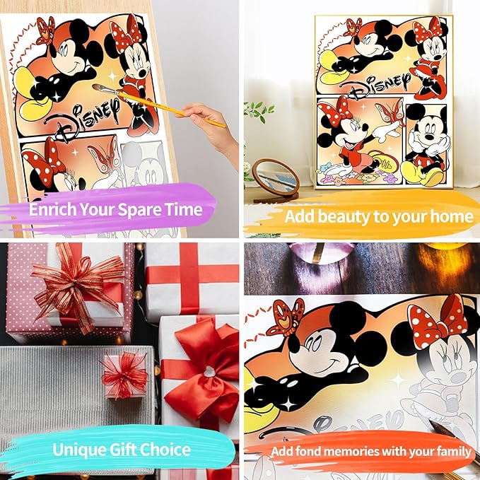 JYLMOOD Paint by Number for Adult Kits, DIY Cartoon Acrylic Oil Painting Kits for Adults Kids Beginners for Home Wall Decor Gifts 16x20 Inch (No Frame)
