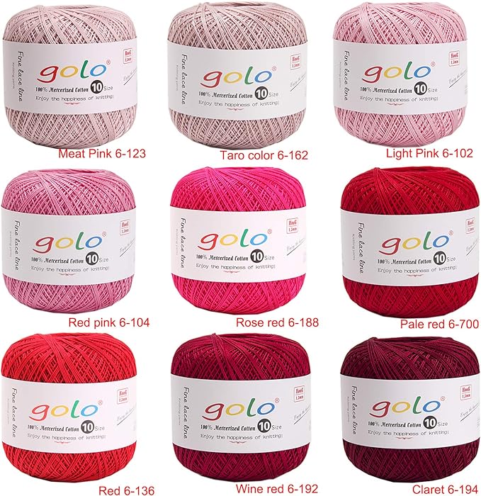 golo Crochet Thread Yarn for Hand Knitting Lace Yarn Purple 663
