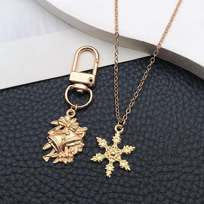 WOCRAFT 60pcs KC Gold Christmas Bracelet Charms for Jewelry Making Sets DIY Necklace Bracelet Keychain Crafting Charms Kit Craft Supplies (SN828)