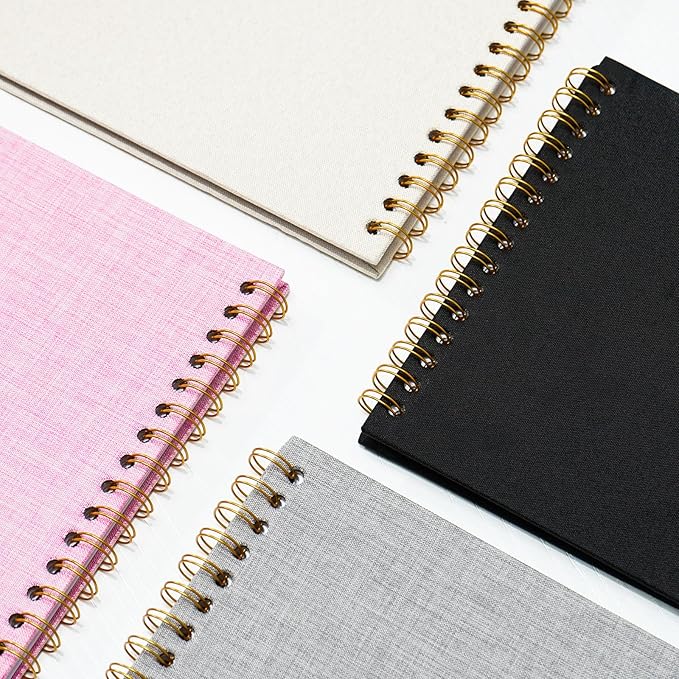 8x8 Inch Scrapbook DIY Photo Album Linen Cover Hardcover White Pages 20 Sheets Small Scrap Memory Book Black
