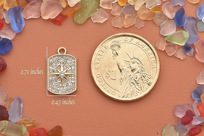 Pack of 20 Rhinestone Charms Gold Plated Pendants Pave Crystal Accessories for Necklace Bracelet Jewelry Making DIY Crafting