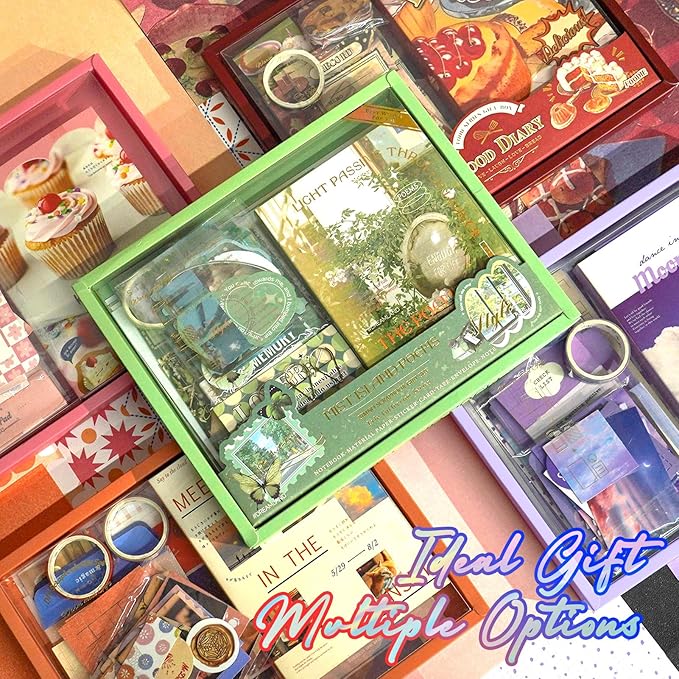 Funto Scrapbooking Kit(155 PCS), Warm Mail Series-My Sweetheart, Perfect for Bullet Scrapbooking Materials, Planner DIY Arts Craft Collage