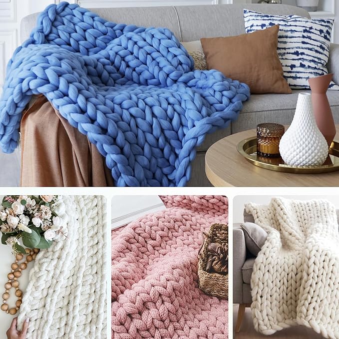 LITURTOO 55" Chunky Blanket Loom - Loom for DIY Throw Blankets, Adjustable Size Hand Knitting Yarn Chunky,No Needles Required,Beginner Friendly Yarn Craft