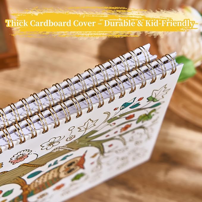 Natural Adult Coloring Book for Women with Spiral Binding, Beginner Funny Coloring Book for Stress Relief, 30 Pages Single-Sided Printing, Relaxation Gifts for Women,Men,Teens