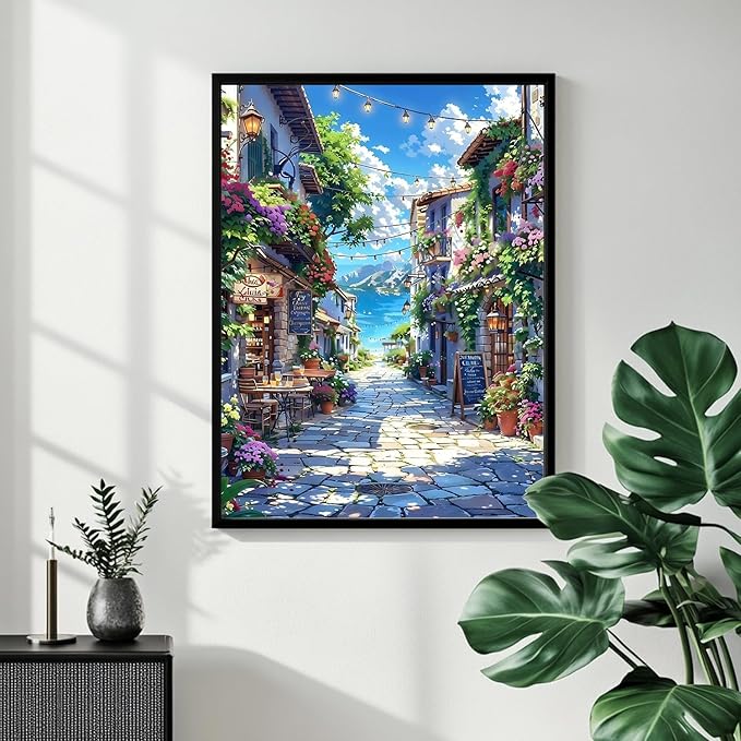 Landscape Paint by Numbers for Adult, Scenery Paint by Numbers Kit for Adults Beginners, DIY Acrylic Paint by Number on Canvas for Home Wall Art Decor 16x20 Inch