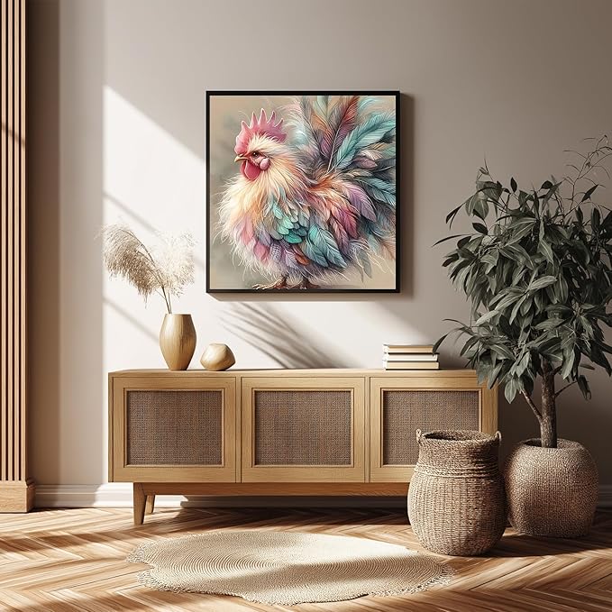 Paint by Numbers Kit for Adults, Rooster Paint by Numbers Kit for Adults Beginners, DIY Acrylic Painting on Canvas for Home Wall Art Decor(16x16Inch