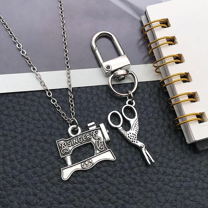 WOCRAFT 60pcs Antique Silver Sewings Bracelet Charms for Jewelry Making Sets DIY Necklace Bracelet Keychain Crafting Charms Kit Craft Supplies (SN911)
