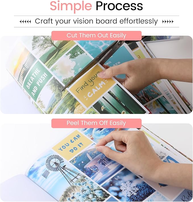 Sawnfay Vision Board Book - 2026 Vision Board Sticker Book, with Motivational Images & Quotes, Vision Board Kit & Supplies for Women