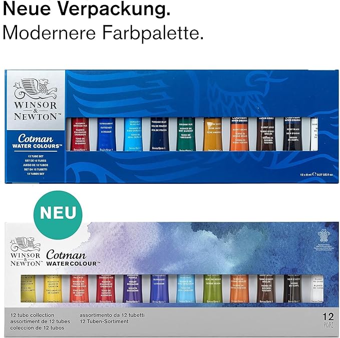 Cotman Watercolor Paints 8ml 12/Pkg-Assorted Colors