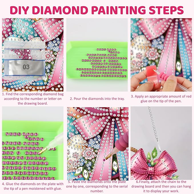 MEIYUDA Easter Egg Diamond Art Hanging Kits for Adult, Easter Eggs Basket Diamond Painting Hanging Kits Ornaments, DIY Special Shaped Rhinestone Window Pendants kit for Home Garden Wall Decor Gift