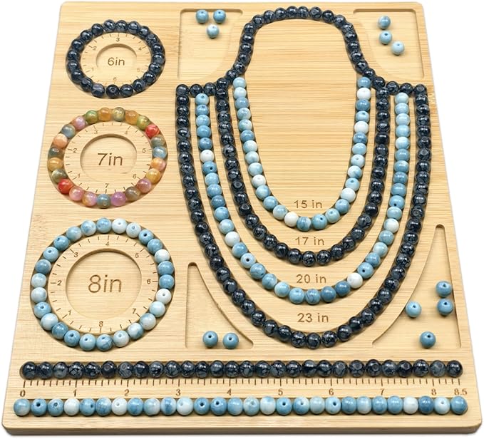 Petoysoso Bead Boards for Jewelry Making, Bamboo Beading Board for Bracelet & Necklace, Bead Tray for Jewelry Making Supplies