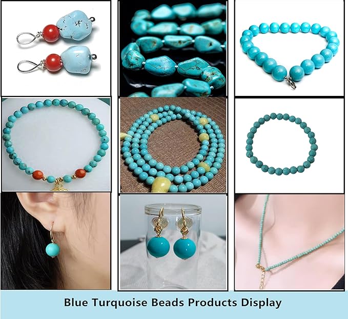 PAMIR TONG Turquoise Beads Sets for Jewerly Making 1183pcs Natural Turquoise Howlite Stone Cross-Skull Head-Heishi Space Rocks Assorted Beads Accessories for DIY Crafts-Necklace-Charms-Bracelet