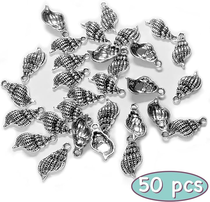 Heather's cf Silver Sea Charms – Antique Pendants, Non-Tarnish, Lead-Free & Nickel-Free, Bulk Ocean Animal Charms for DIY Jewelry, Bracelets, Necklaces, Earrings, Beach Craft Supplies (Sea Animals)